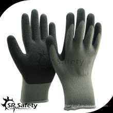 10 gauge latex crinkle finish gloves with grey acrylic brushed liner working glove